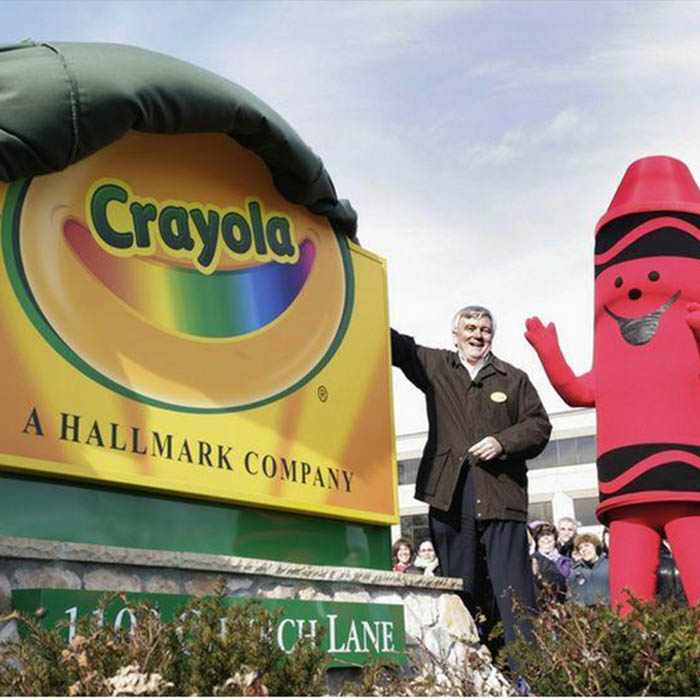 Revealing new Crayola sign.