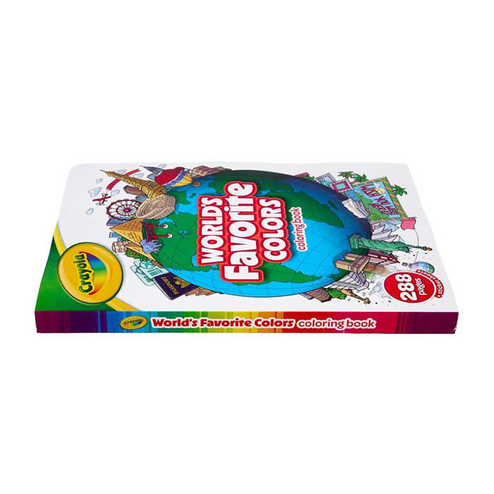 World's Favorite Color Coloring Book, 288 pages, side view.