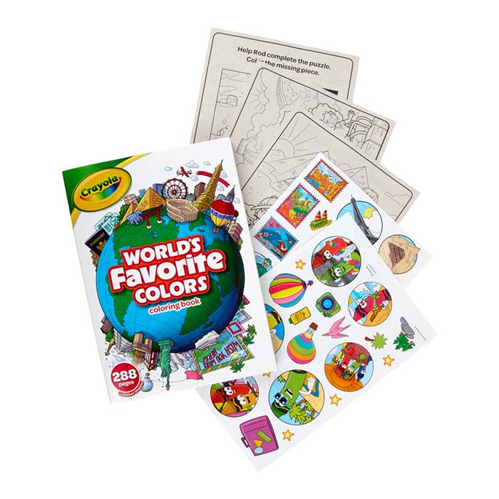 World's Favorite Color Coloring Book, 288 pages, cover and contents.