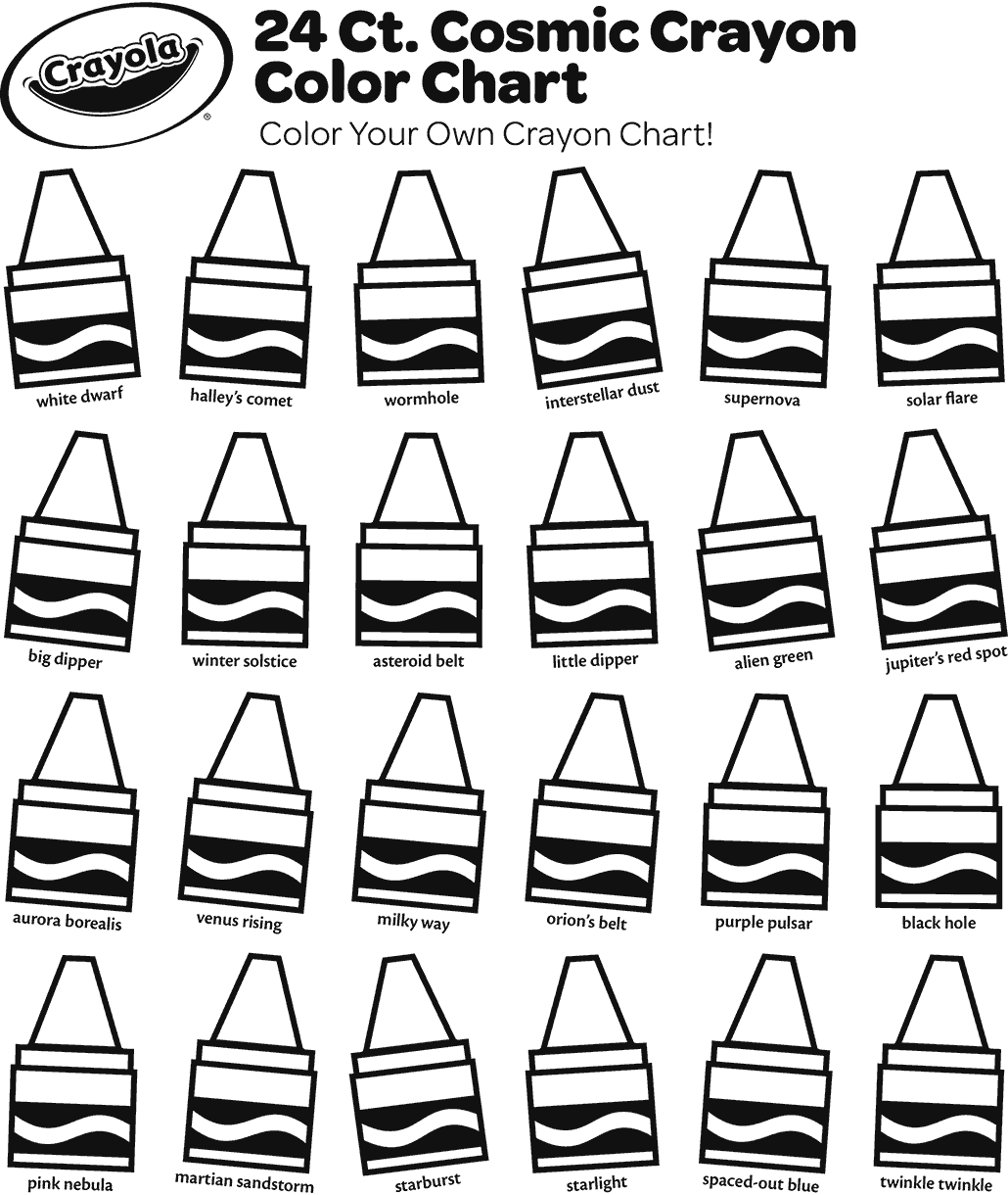 Color Your Own Cosmic Crayon Chart