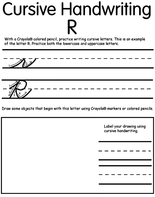 Writing Cursive R