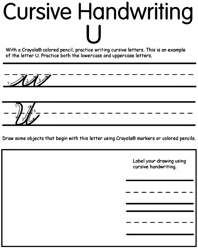 Writing Cursive U