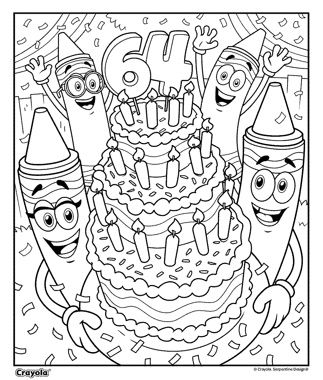 64 Count Crayon Birthday Cake