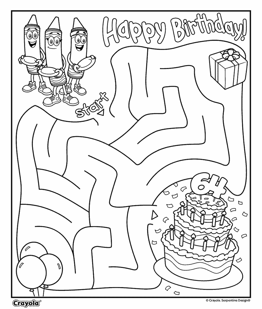 64 Count Crayon Birthday Maze