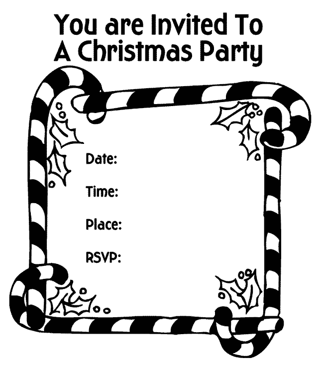 Christmas Party Invitation - Candy Canes