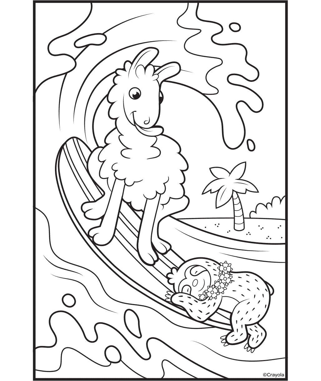 Sloths Love Llamas Surfs Up