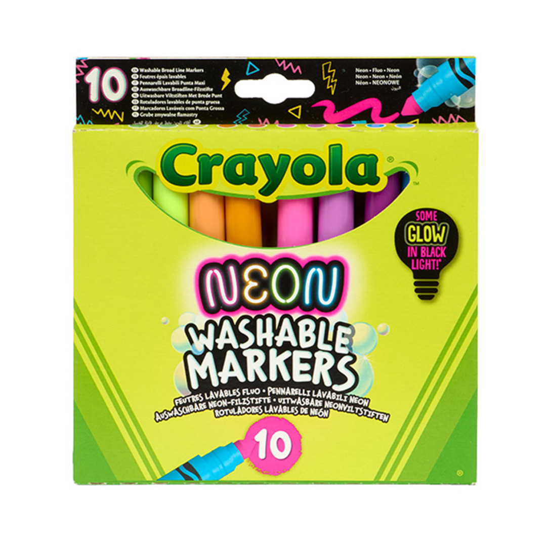 10 Pennarelli  Lavabili  Punta Maxi Colori NeonFront view