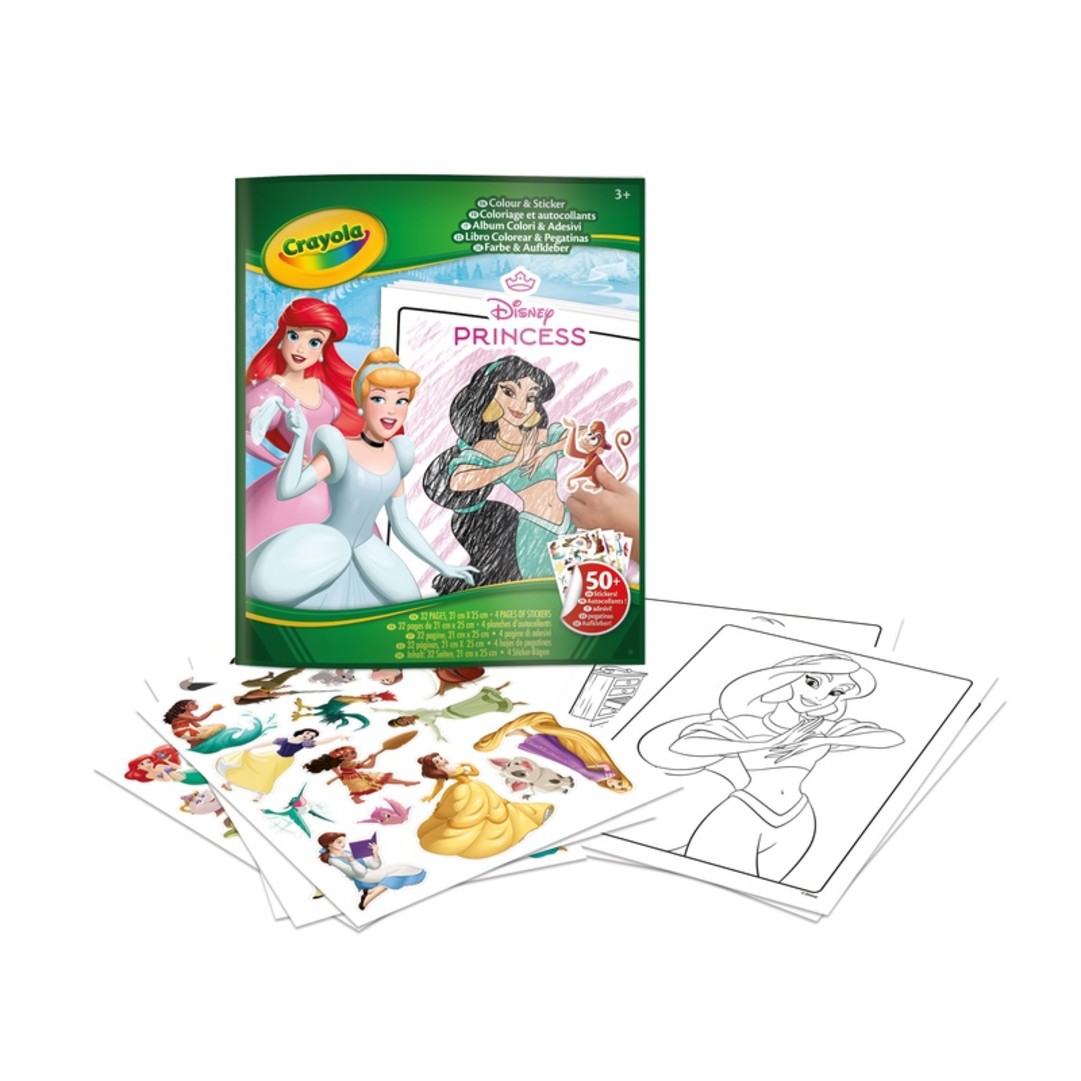 Album Colour & sticker - Disney PrincipessePackaging with contents