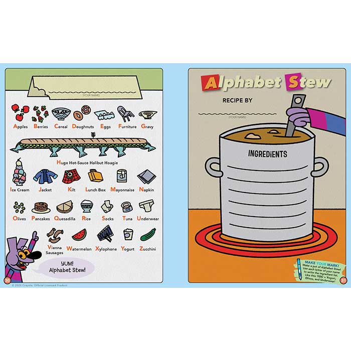 Crayola and Mo Willems Workshop Present: Make Your Mark! Sample page.