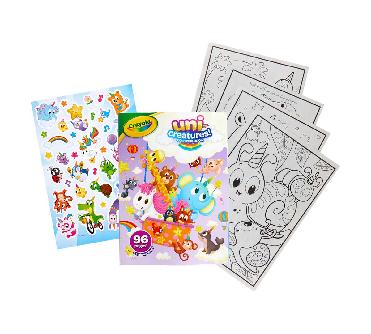 Uni-Creatures Coloring Book  96 Unicorn Coloring Pages and Stickers