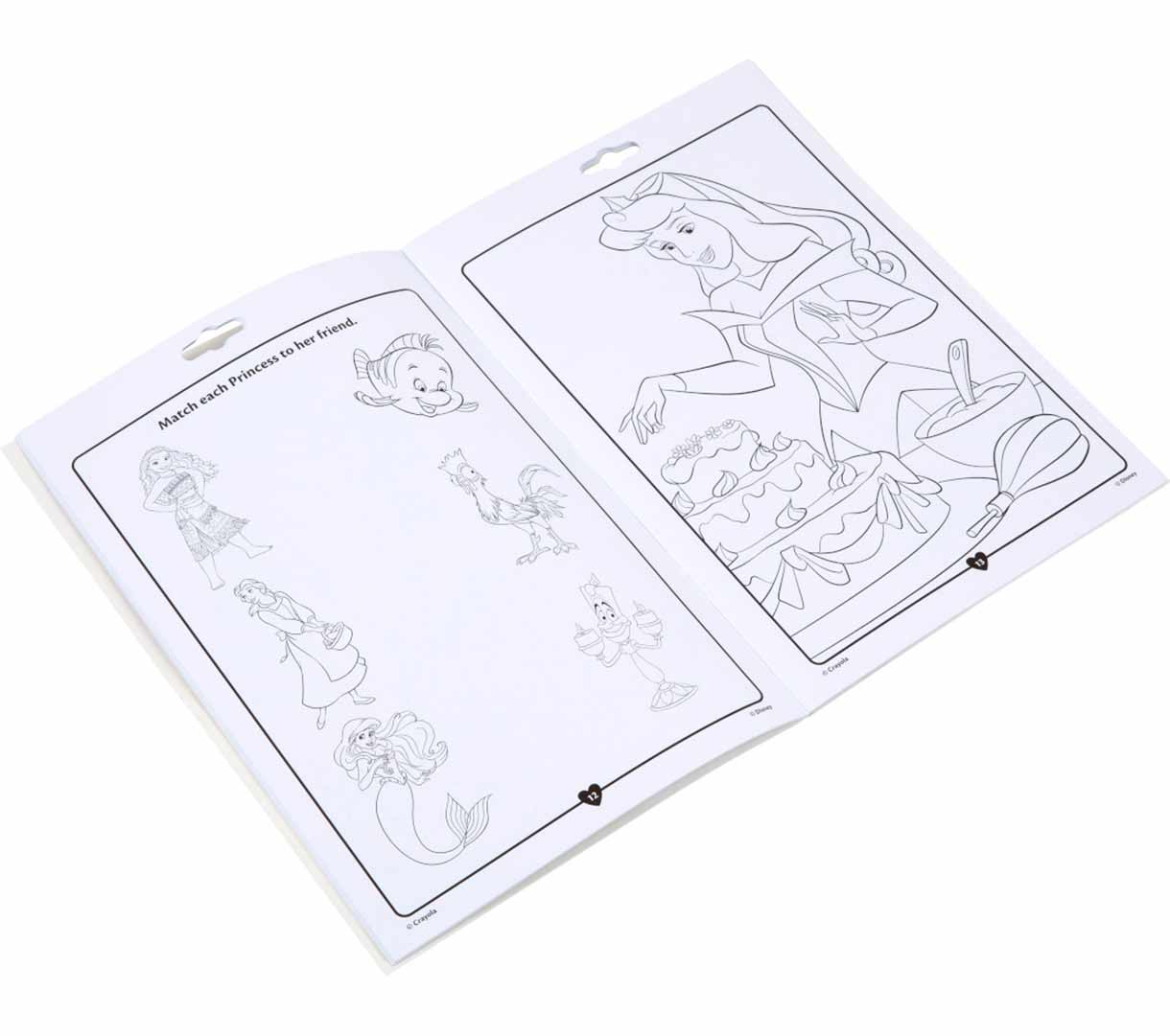 Disney Princess Color and Activity Set with Markers book open to random coloring page