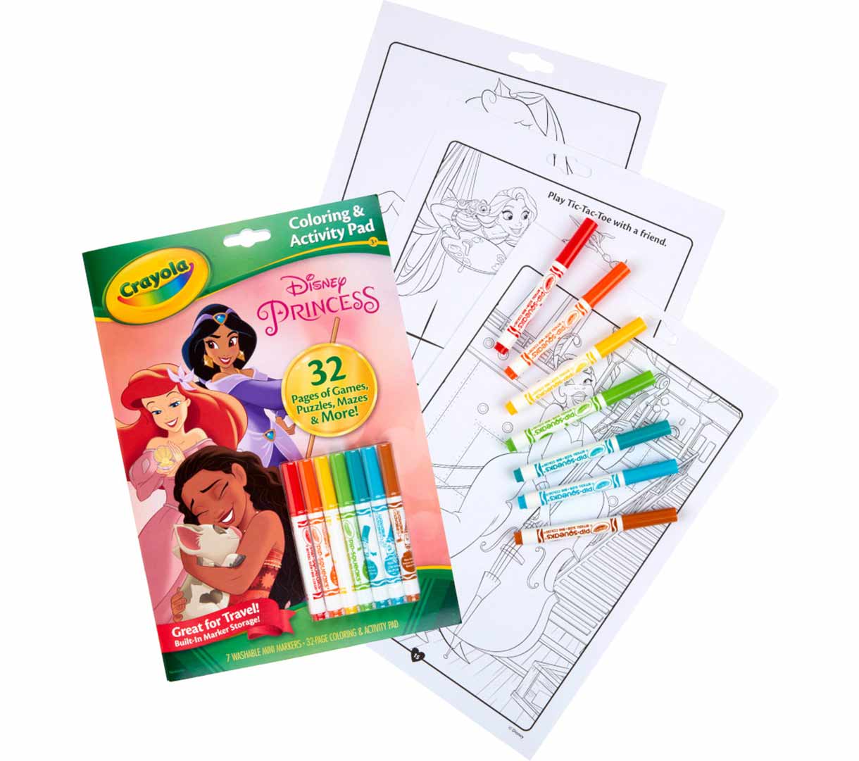Disney Princess Color and Activity Set with Markers packaging and contents