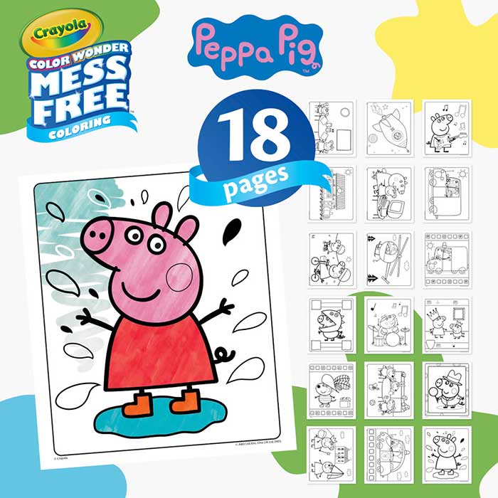 Color Wonder Mess Free Peppa Pig Coloring Set. 18 pages. Preview of all coloring pages.