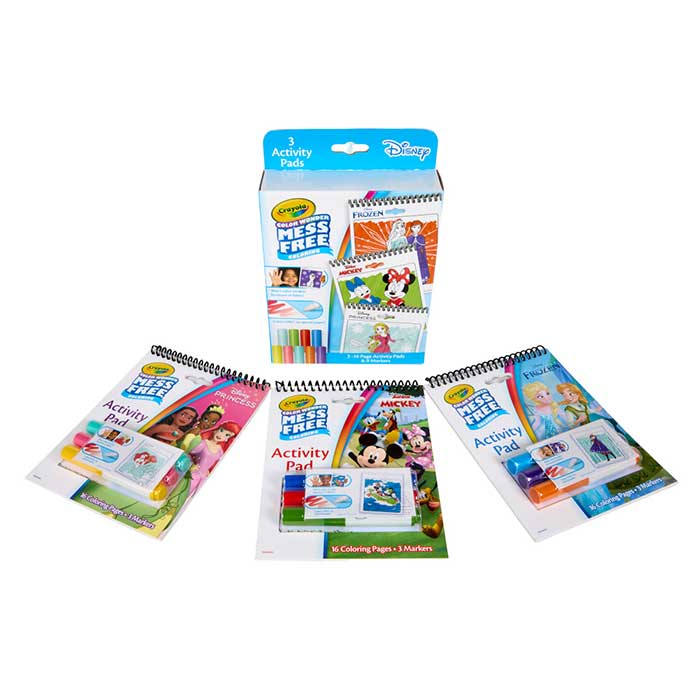 Color Wonder Mess Free Disney Activity Pads, 3 Count packaging and contents.