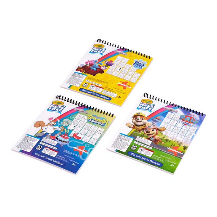 Color Wonder Nickelodeon Activity Pad 3-Pack contents back view.