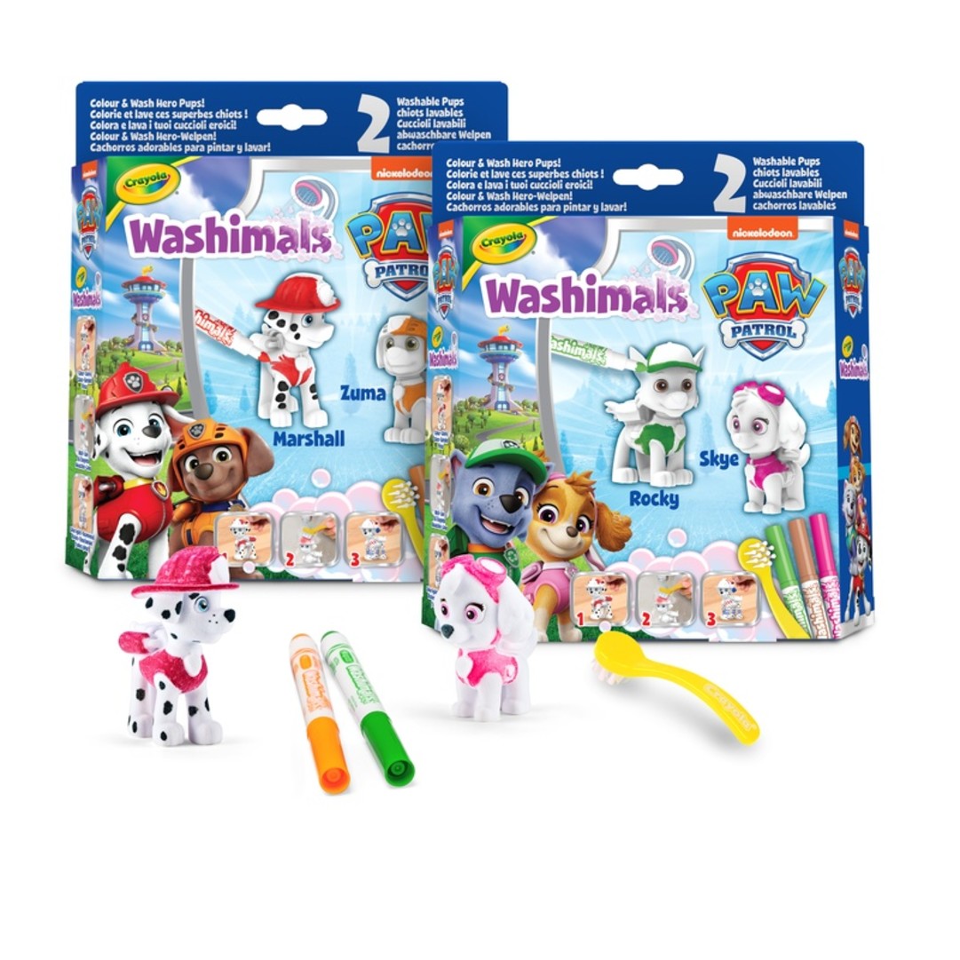 Washimals Pets Paw Patrol - Set 2 cuccioliPackaging with contents