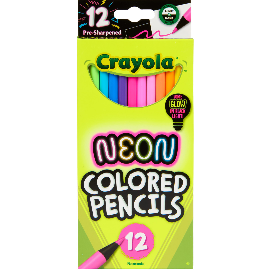 Colored Pencils - 12 Neon Colors  Front view