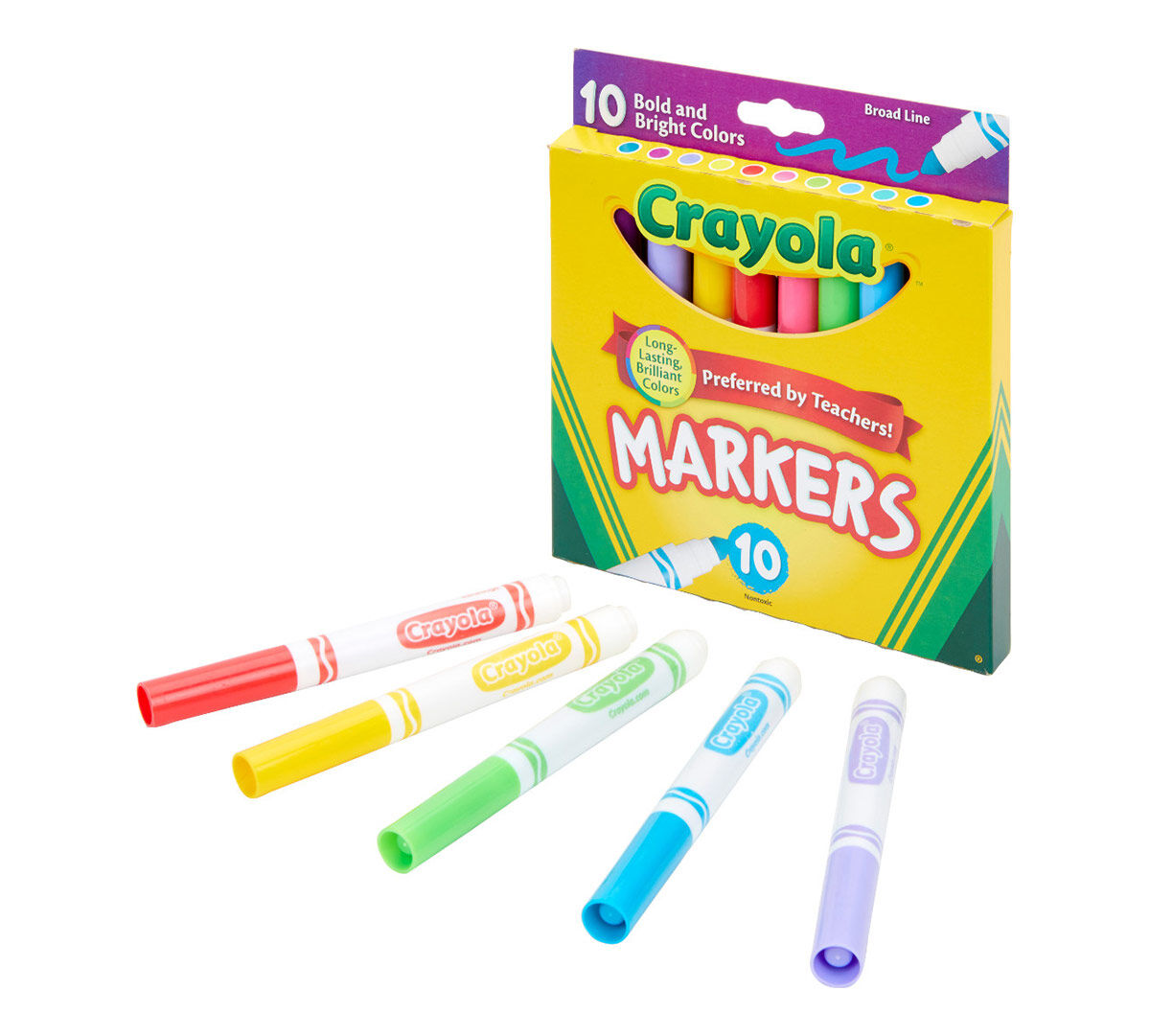 Ultra-clean markers, broad line, bold, 10 count. packaging and contents.