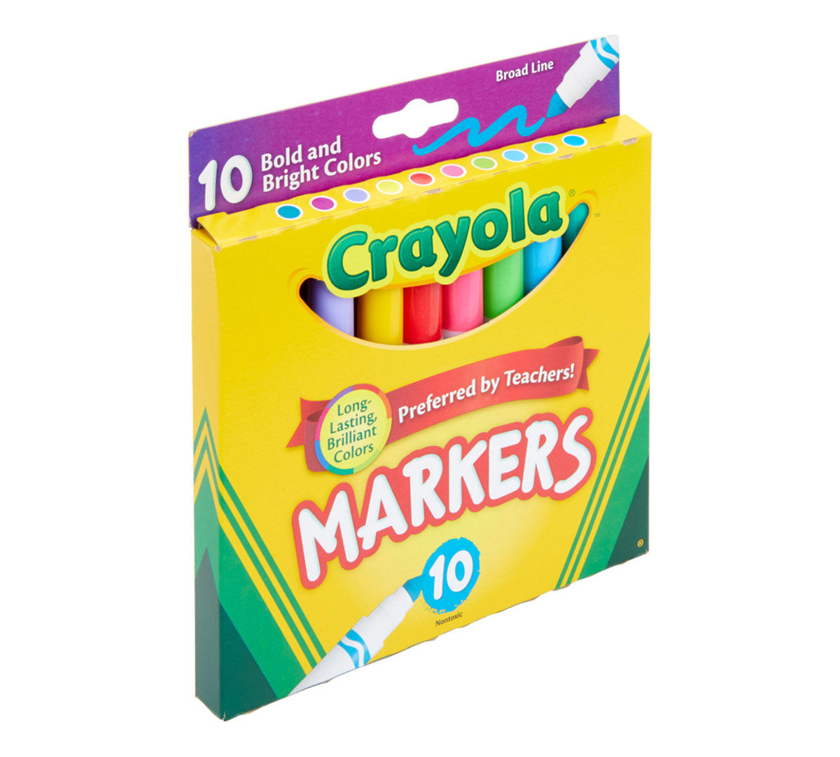 Ultra-clean markers, broad line, bold, 10 count. left side view.