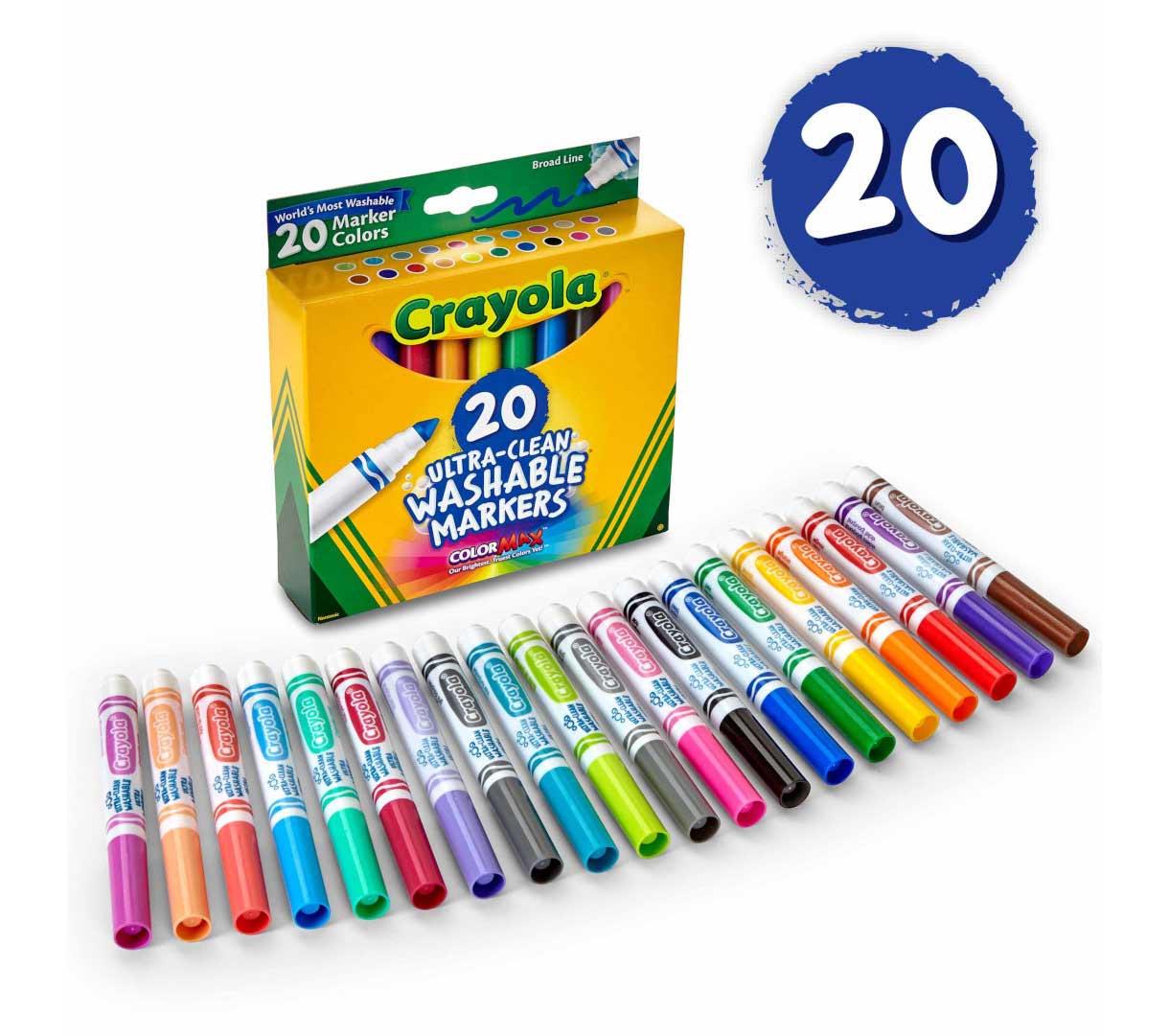 Ultra-Clean Broadline Markers  20 count. packaging and contents.