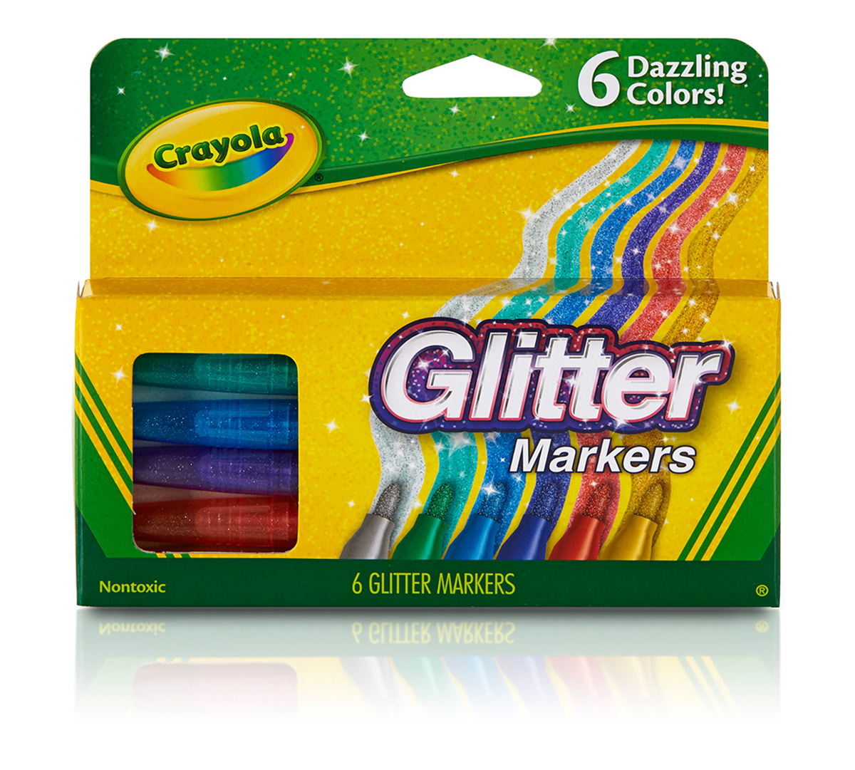 Glitter Markers  6 Count Front View