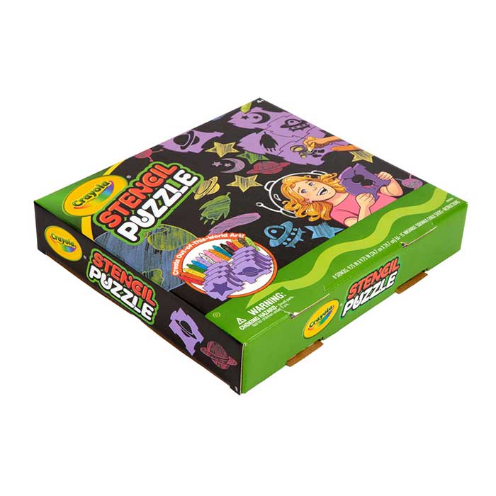 Outdoor Sidewalk Chalk Stencil Puzzle. Left Side view.