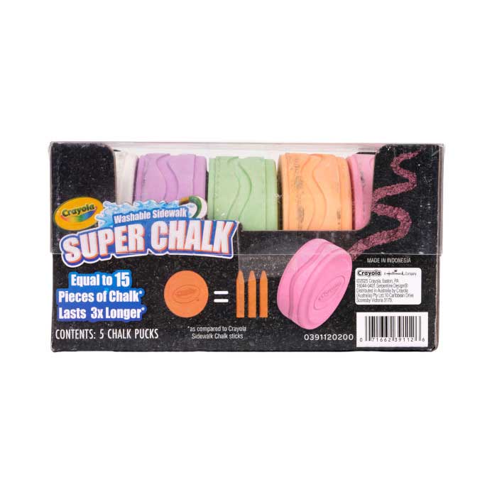 Outdoor Super Chalk, 5ct Secondary Colors back view.
