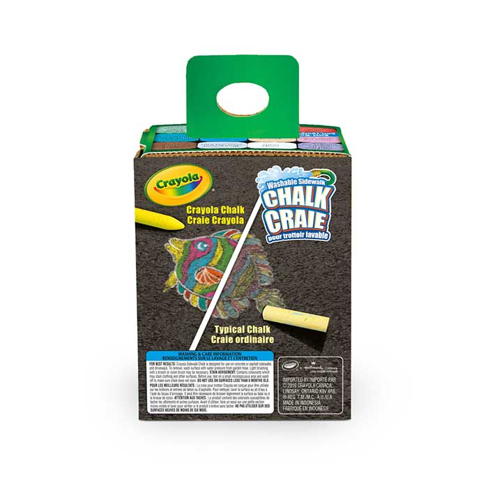 Crayola Washable sidewalk Chalk, 12 count back view