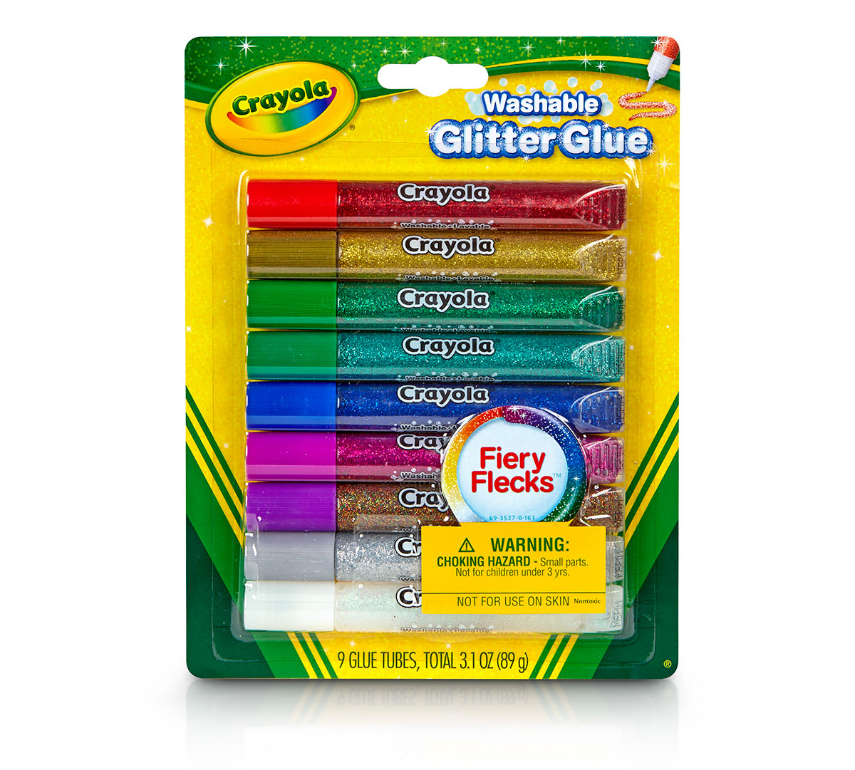 Washable Glitter Glue Fiery Flecks 9 count front