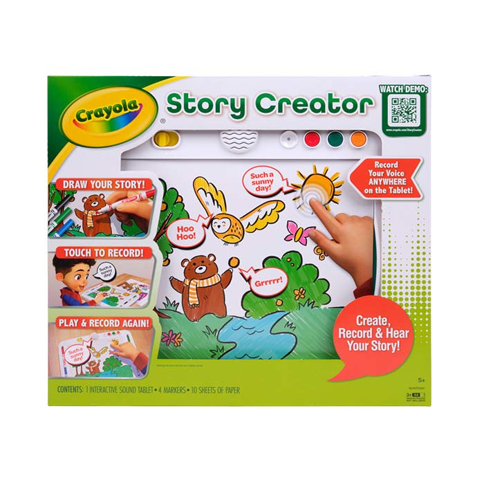 Crayola Story Creator, Interactive Sound Tablet for Kids front view.