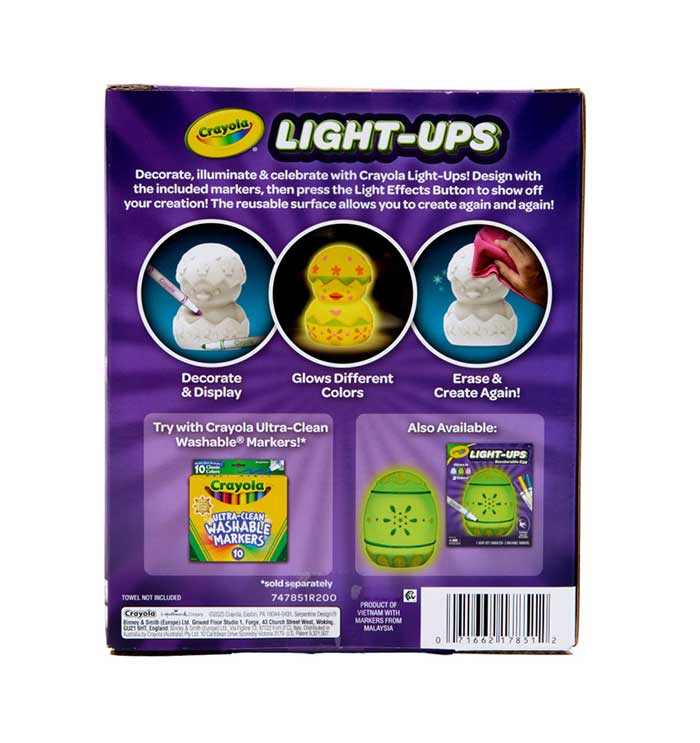 Light-Ups Recolorable Chick back view.