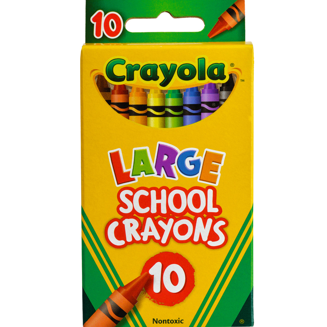 Crayola® 10 Large School Crayons Front view