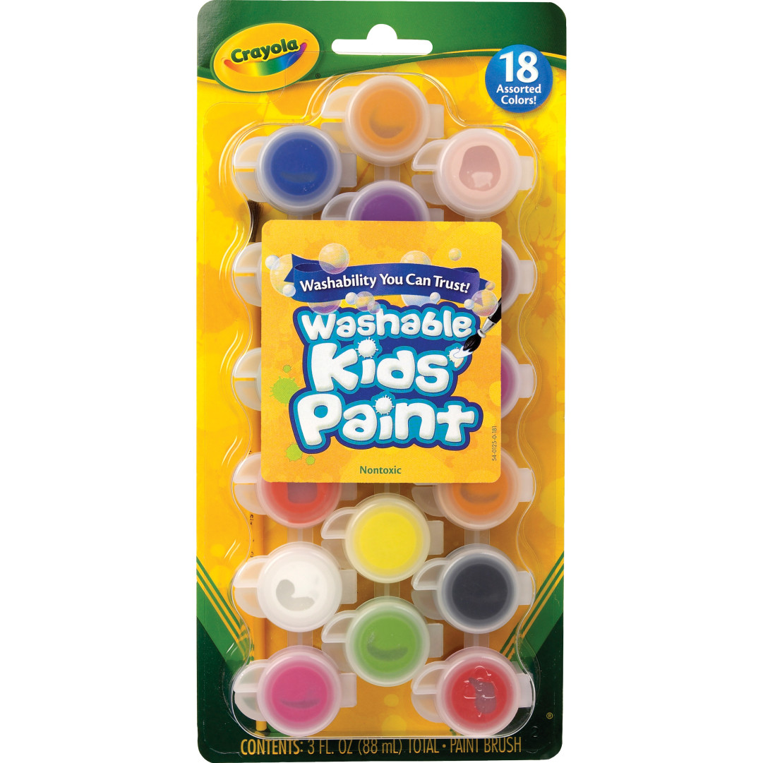 Washable Paints, 18 Colours front view