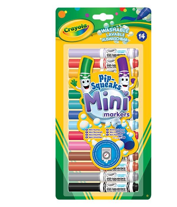 pip-squeaks mini markers pack of 14 front view.